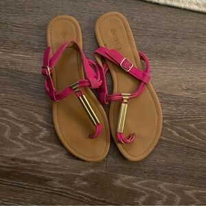 Charlotte Russe Pink strap sandals. Size 8